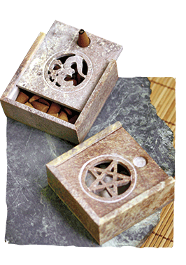 Räucherkegel - Box mit Pentagramm